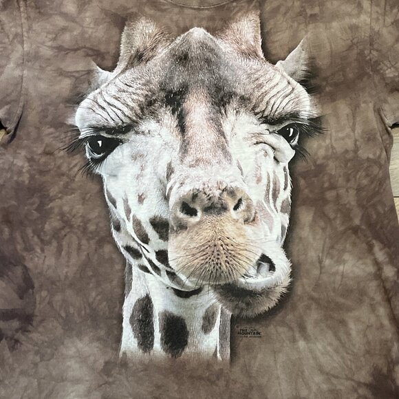 The Mountain Giraffe Head T Shirt Adult XL Brown Tie Dye Columbus Zoo Wildlife - Picture 2 of 7